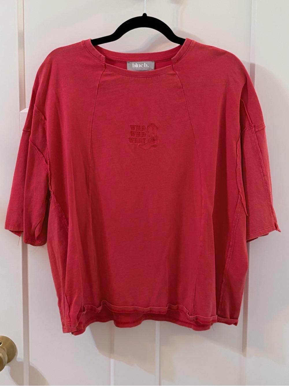 Pluch Boxy Short Sleeve Tee in Washed Coral